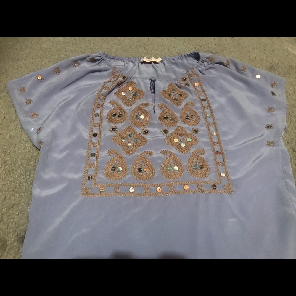 Tory Burch top, lavender and mirror details